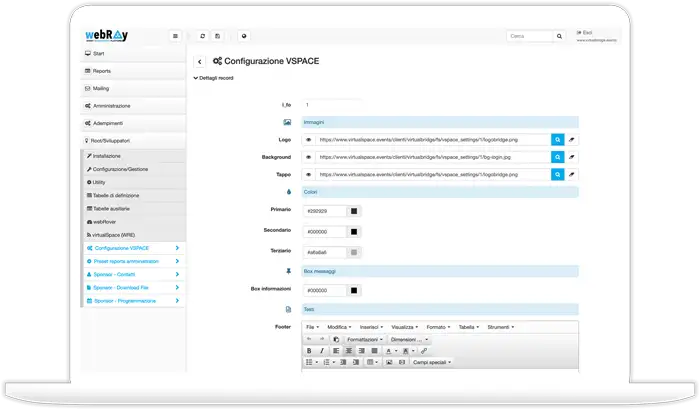 Interfaccia backoffice